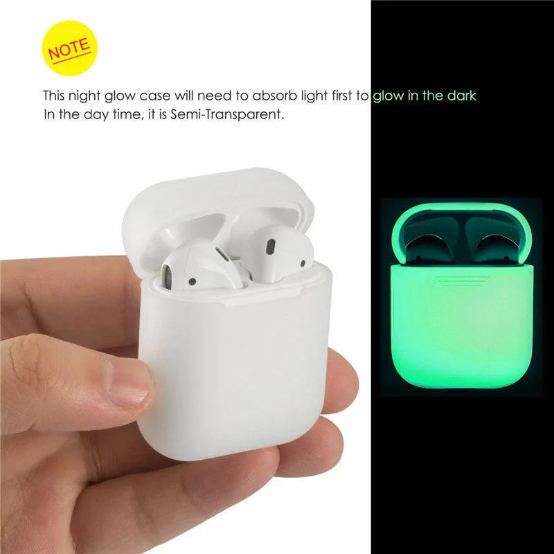 Silicone luminous flip-type protective case for AirPods wireless earphones