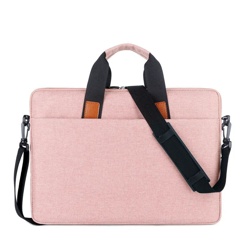 Oxford cloth one-shoulder laptop bag in black with shockproof large capacity design