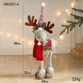 Cartoon plush elk retractable Christmas doll in gray colour with sled, cloth material, American modern art style