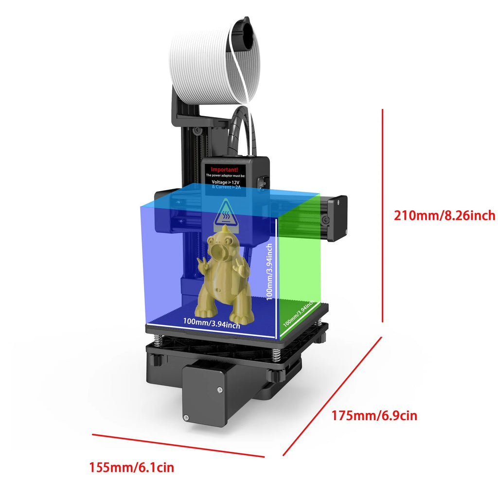 White EasyThreed K10 3D printer for entry-level TPU and PLA filament printing.
