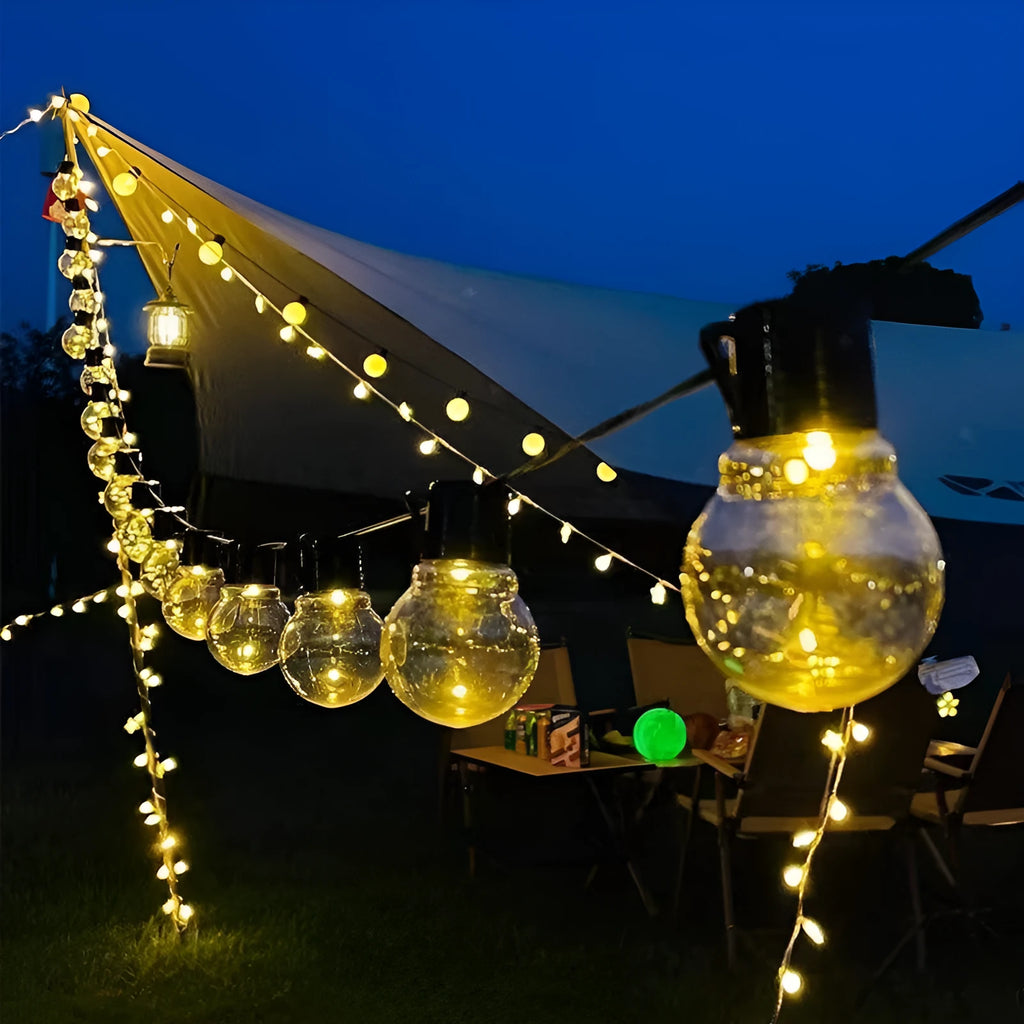 10 metre solar decorative festival light string with 40 LEDs for outdoor tent and garden decoration