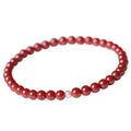 Polished cinnabar bracelet with purple gold sand beads and constellation motif, available in 4mm 5mm 6mm