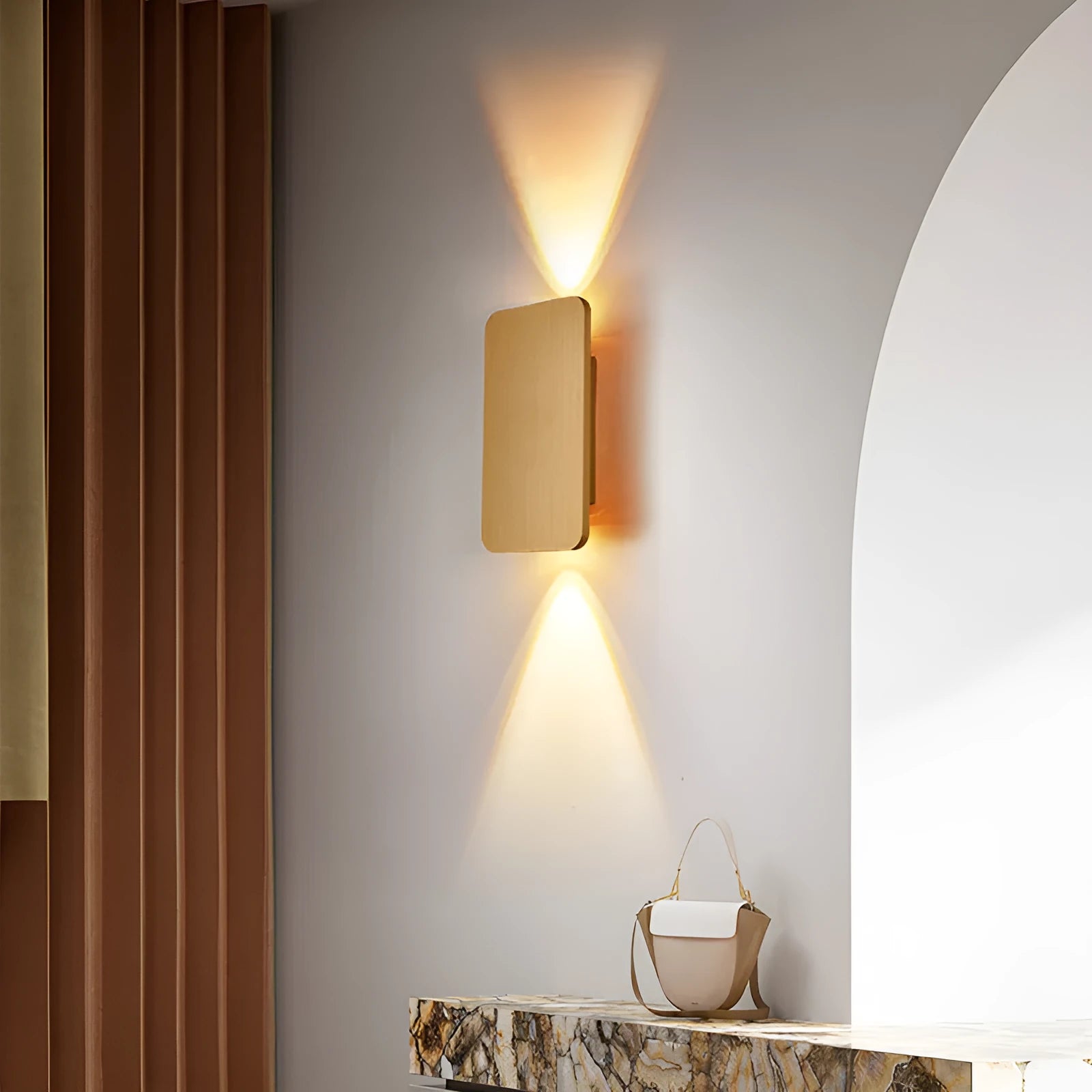 Minimalist Nordic style wall lamp in black finish with selectable LED light colours