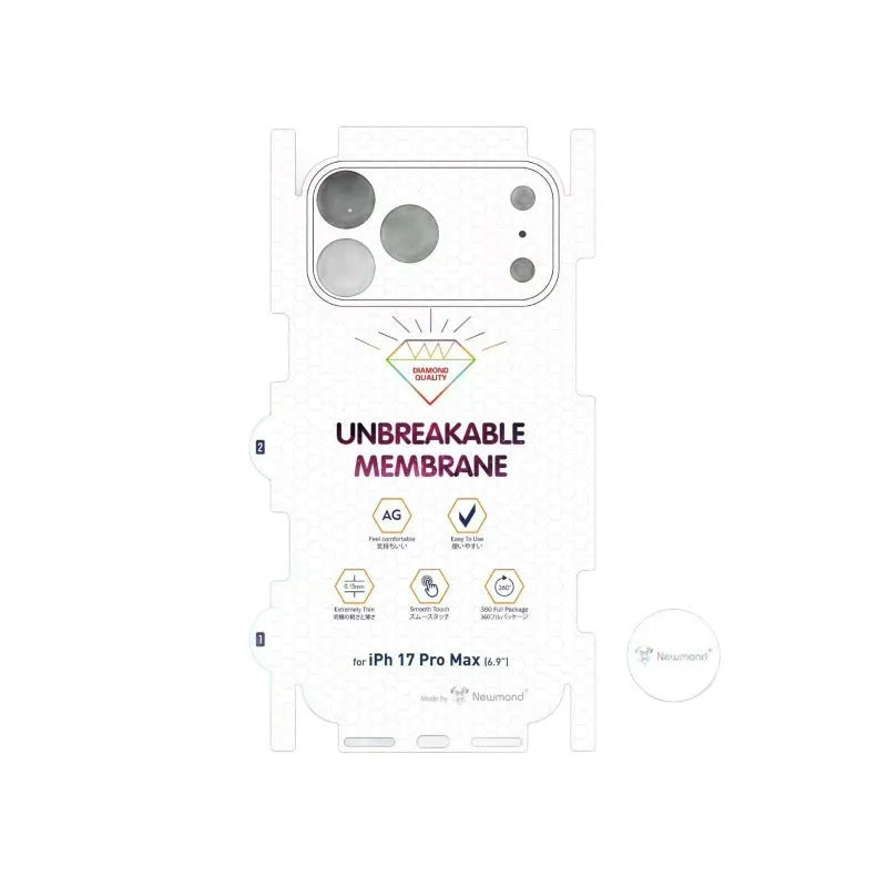 Frosted TPU protective back film for iPhone showing fit around camera module