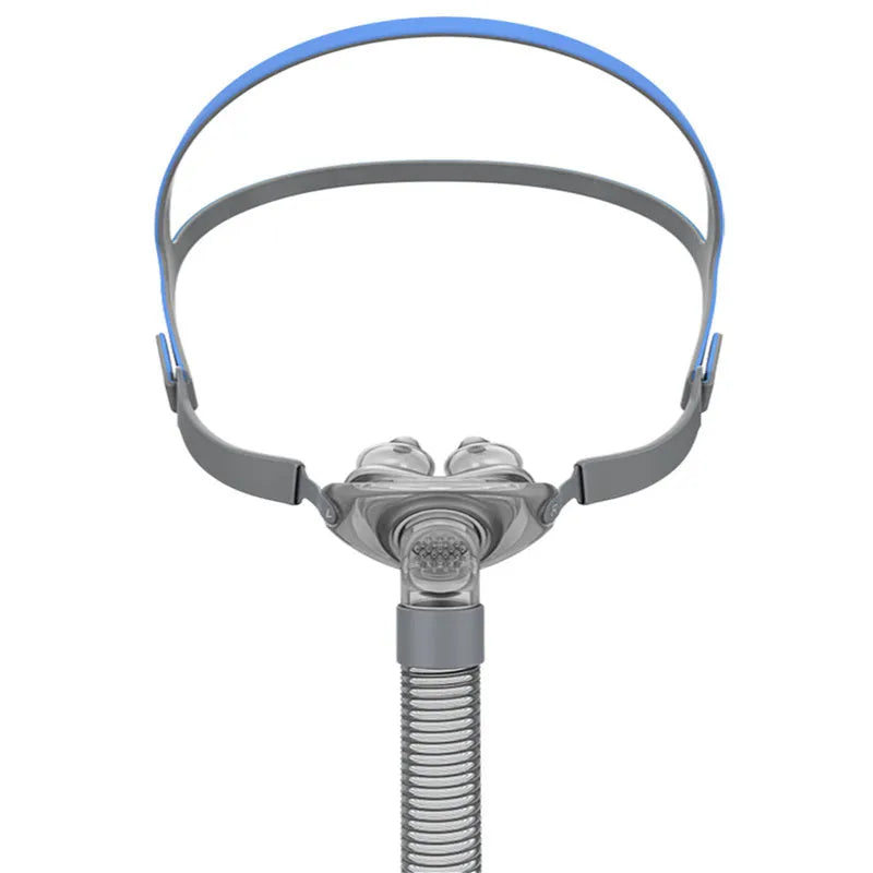 CPAP nasal pillow mask accessories kit showing silicone nose pad, cushion, and thickened headband.