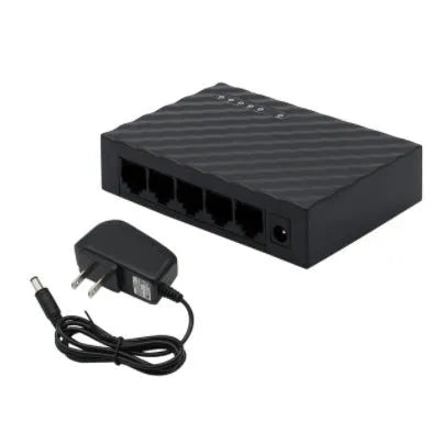 5-port Gigabit Ethernet switch in black EU finish for home networking