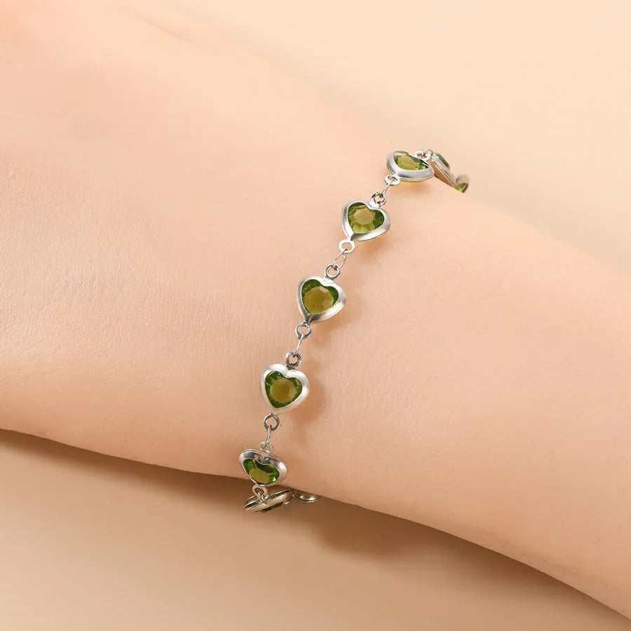 Devil's Eye geometric heart bracelet with colourful electroplated finish on stainless steel