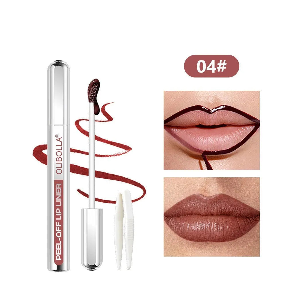 Matte waterproof dyed lip gloss in 3.5ml lip liner tube with five colour options 01 to 05