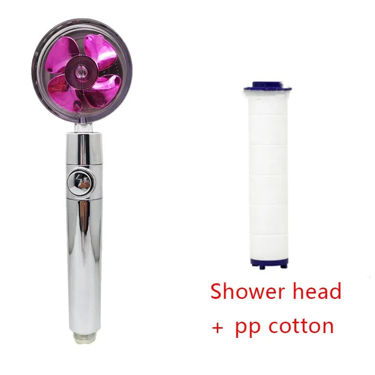 ABS water saving shower head with round head, chrome alloy finish, and 360-degree rotating joint
