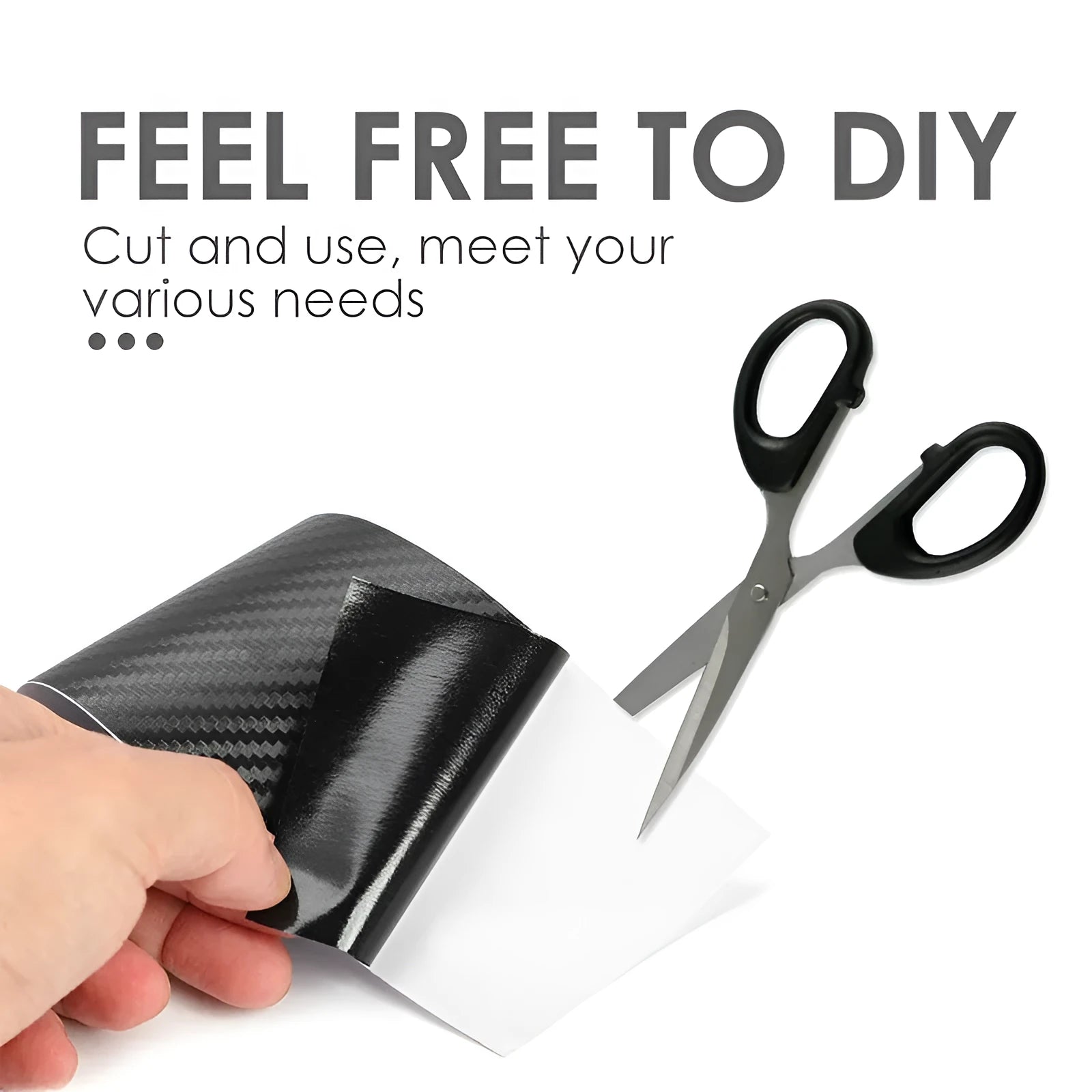Roll of matte black 3D carbon fibre waterproof protection film for car door sills and bumpers.