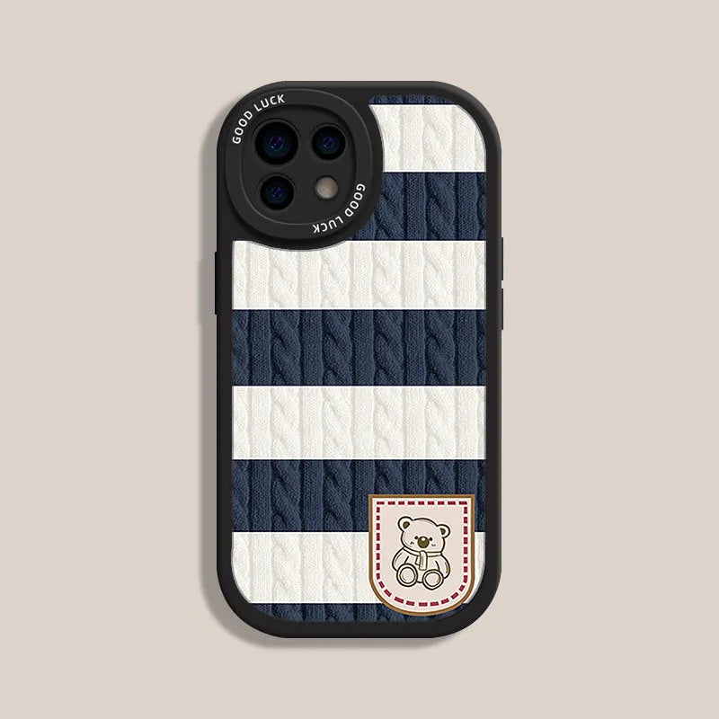 Xiaopandun all-inclusive TPU phone case in Lucky Bear Black design for iPhone XR