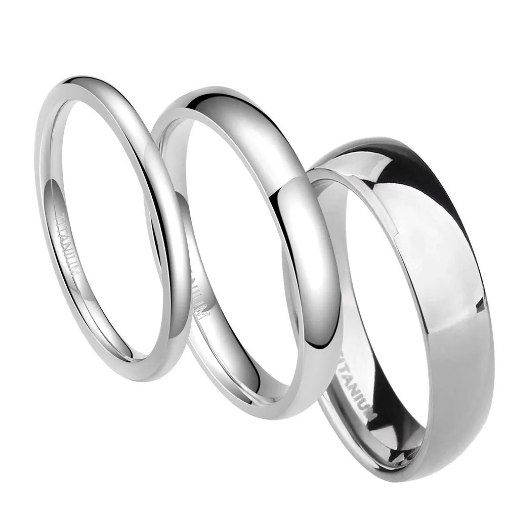 Unisex silver pure titanium steel ring with grinding matte finish on a white background, shown in 6mm width