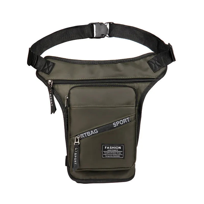 Outdoor cycling leg bag multi-functional anti-theft waterproof nylon crossbody for men in black
