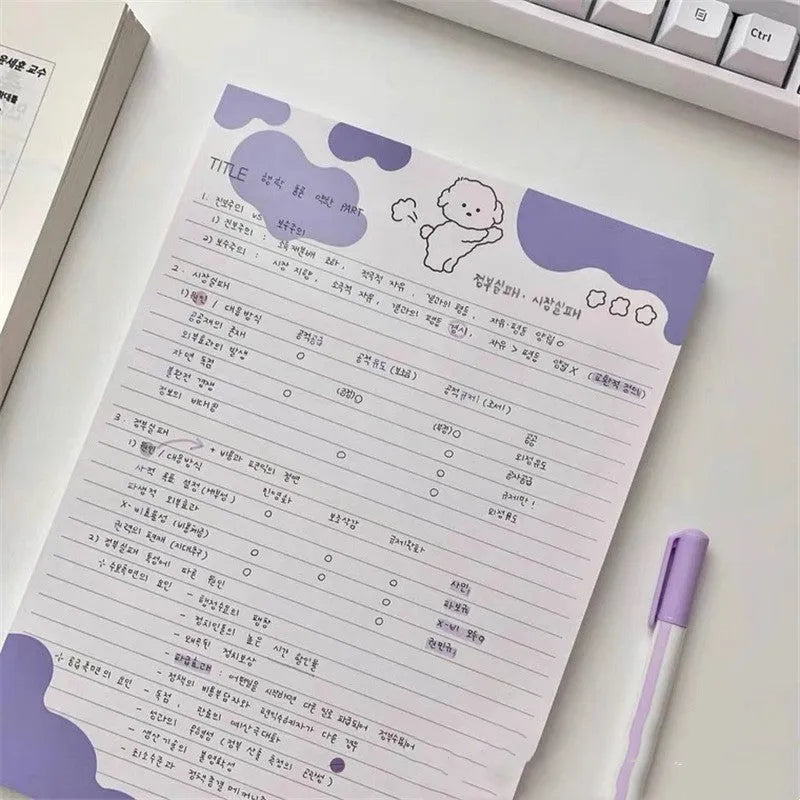 INS Wind B5 sticky note paper pad with dog theme design in six colour options