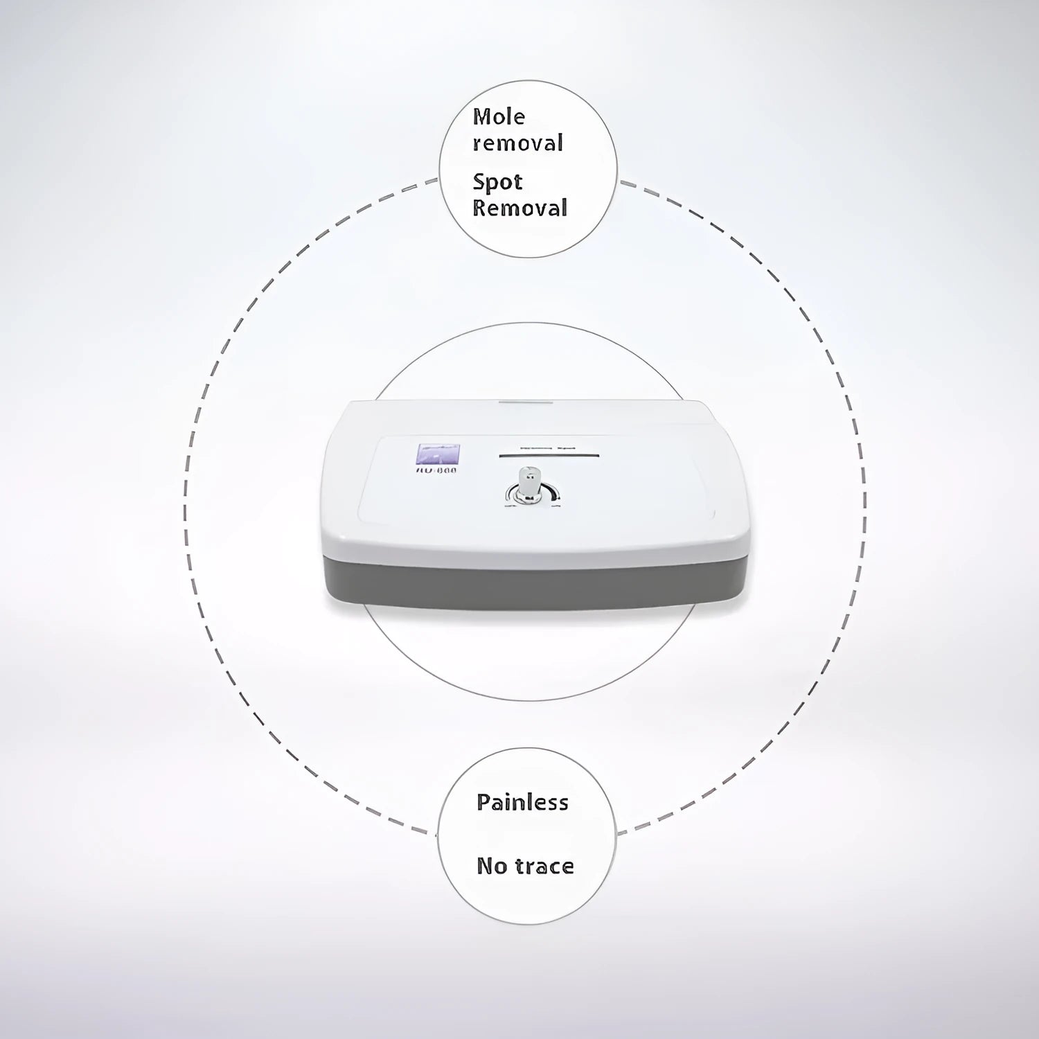 White professional spot removal pen for beauty salons with multiple power adapter compatibility