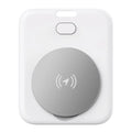 White ABS plastic pet tracking device for Apple users showing portable design