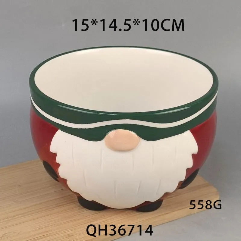 White porcelain creative Christmas ornament fruit plate snack storage tray with modern simplicity design