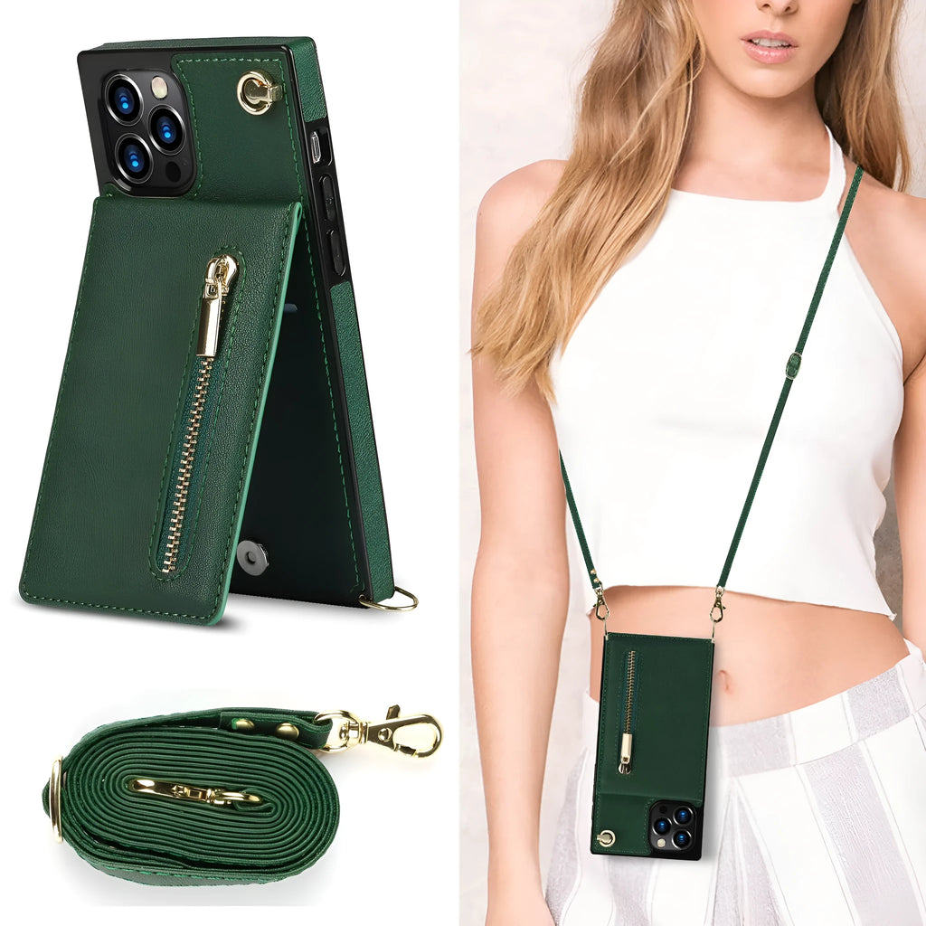 Leather and TPU mobile phone case in solid colour for messenger protection on a smartphone.