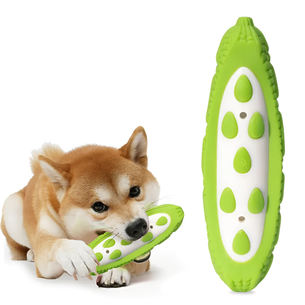 Green and purple simulation dog toy for large breed chewing resistance with meat-scented attraction