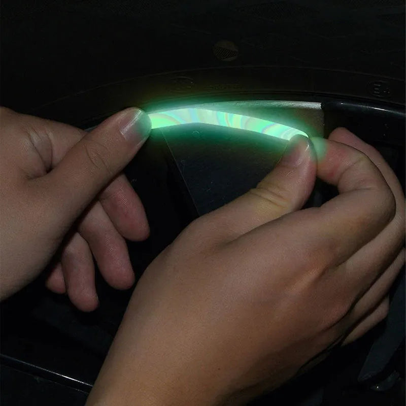 Blue reflective car strip sticker 10-pack self-adhesive 9cm x 0.7cm for body hub electric vehicle