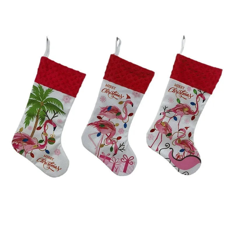 Cloth Christmas stocking decoration pendant in American style measuring 46x28cm