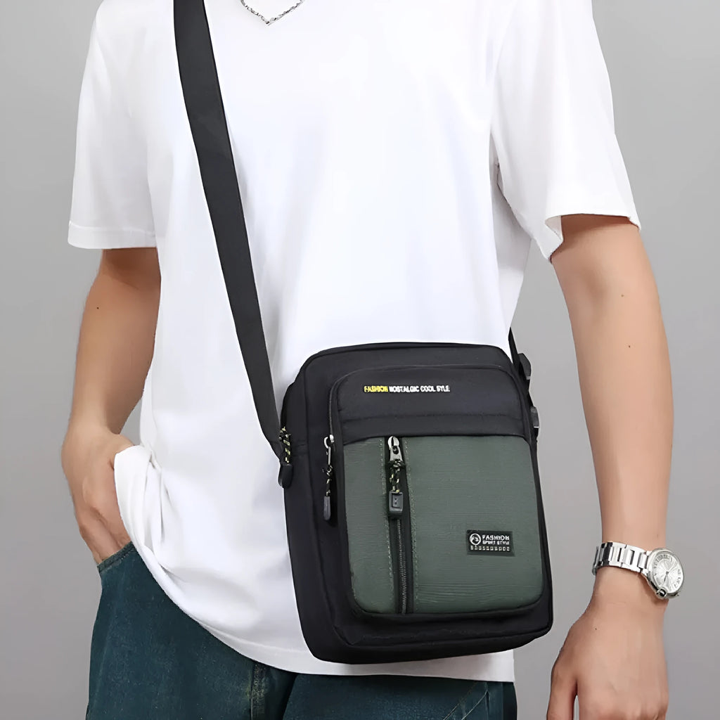 Men's casual nylon one shoulder messenger bag in a choice of colours