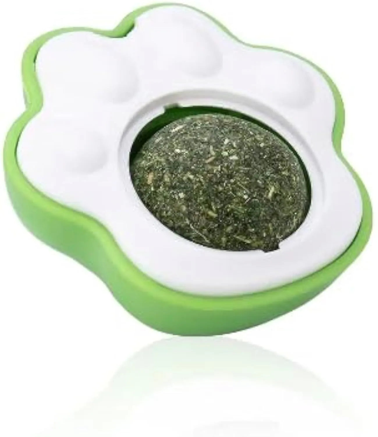 Four edible vine catnip balls for cats in blue, green, and pink colours for dental health chew toys