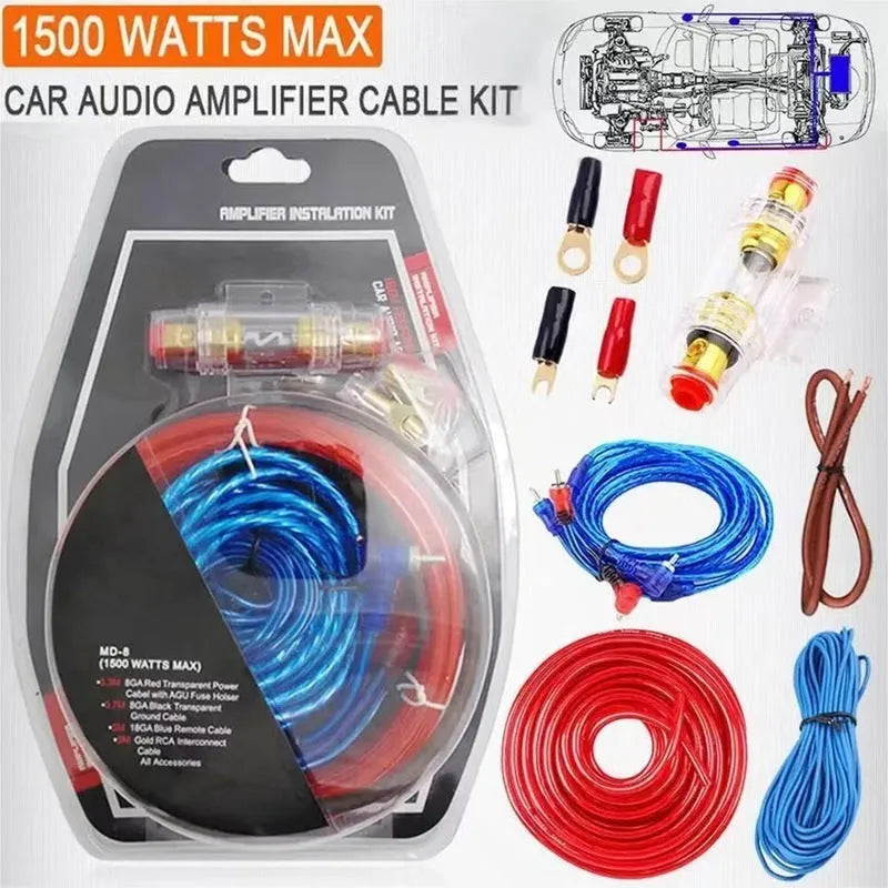 RCA audio cable 10GA MD-8 for car stereo subwoofer amplifier modification with flame-retardant insulation