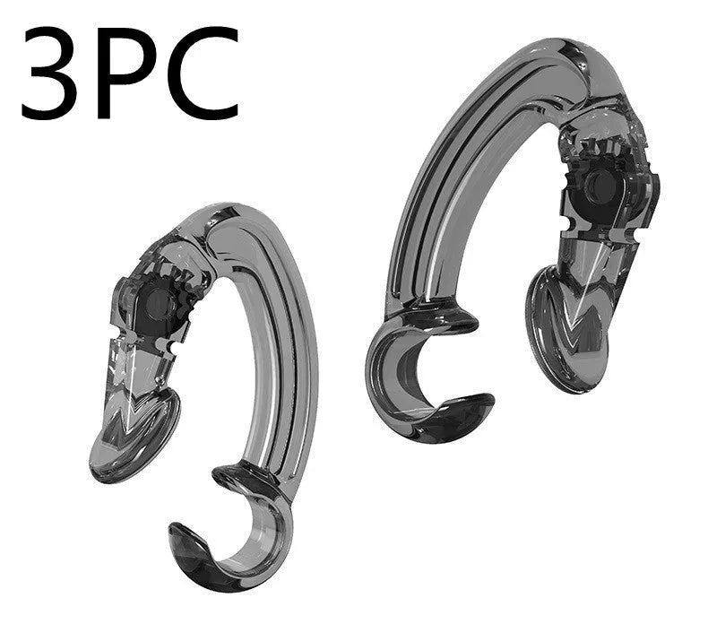Ear hooks compatible earbud clips for sport running cycling – black ear hook with earbud attached