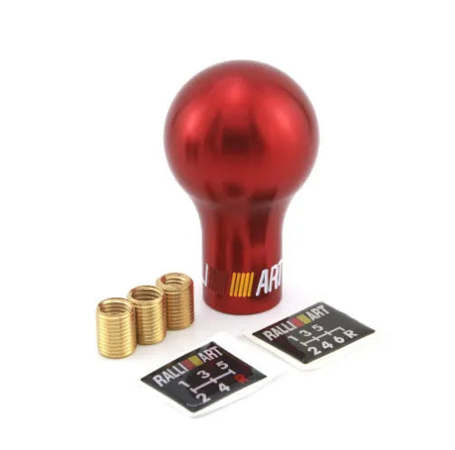 Mitsubishi car gear head in five colour options showing 7.6cm height and thread for installation