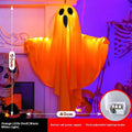 Halloween ghost lamp with luminous cloth ghosts in white and orange colours for indoor horror lighting