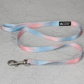 Gradient colour dog leash and collar set made from nylon fabric in multiple colour combinations