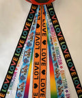 Colourful ribbon streamers for decorating a child's skating or skiing helmet.