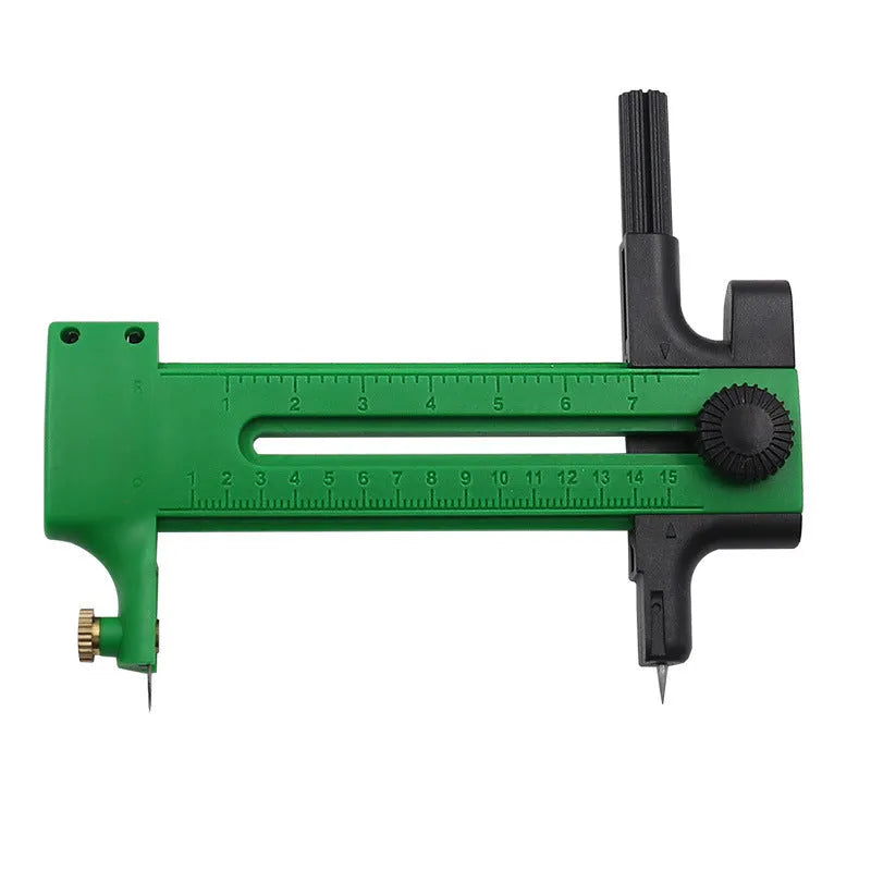 Circular knife craft scissors with compass rail for precision circle cutting in paper and fabric