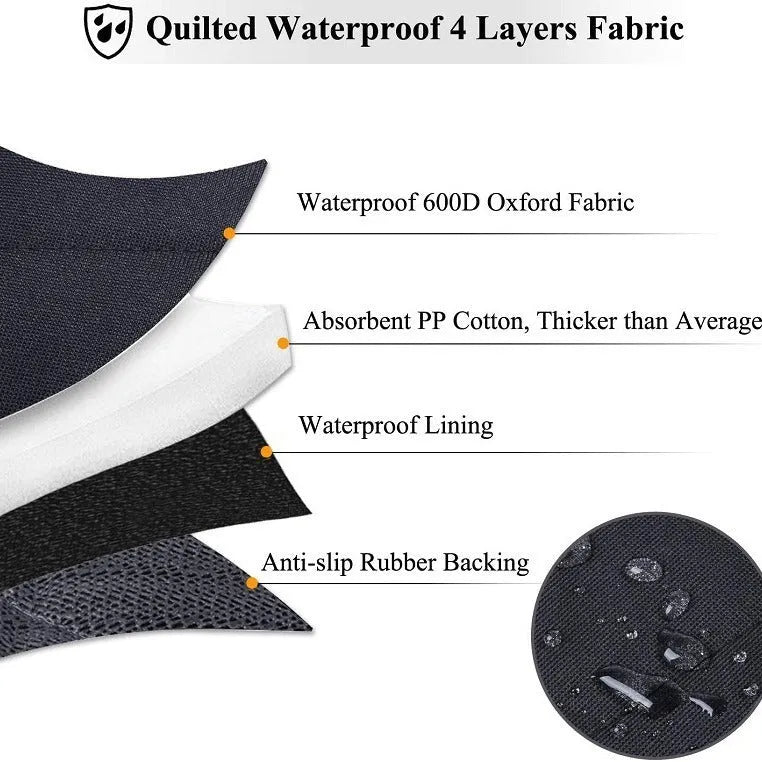 Waterproof Oxford mat for car seat protector, 25x25x4cm, black, with cotton inside