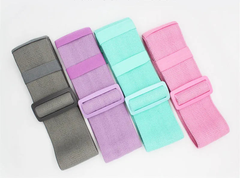 Aolikes adjustable polyester cotton resistance band 93x8cm in grey for glute and stretching exercises