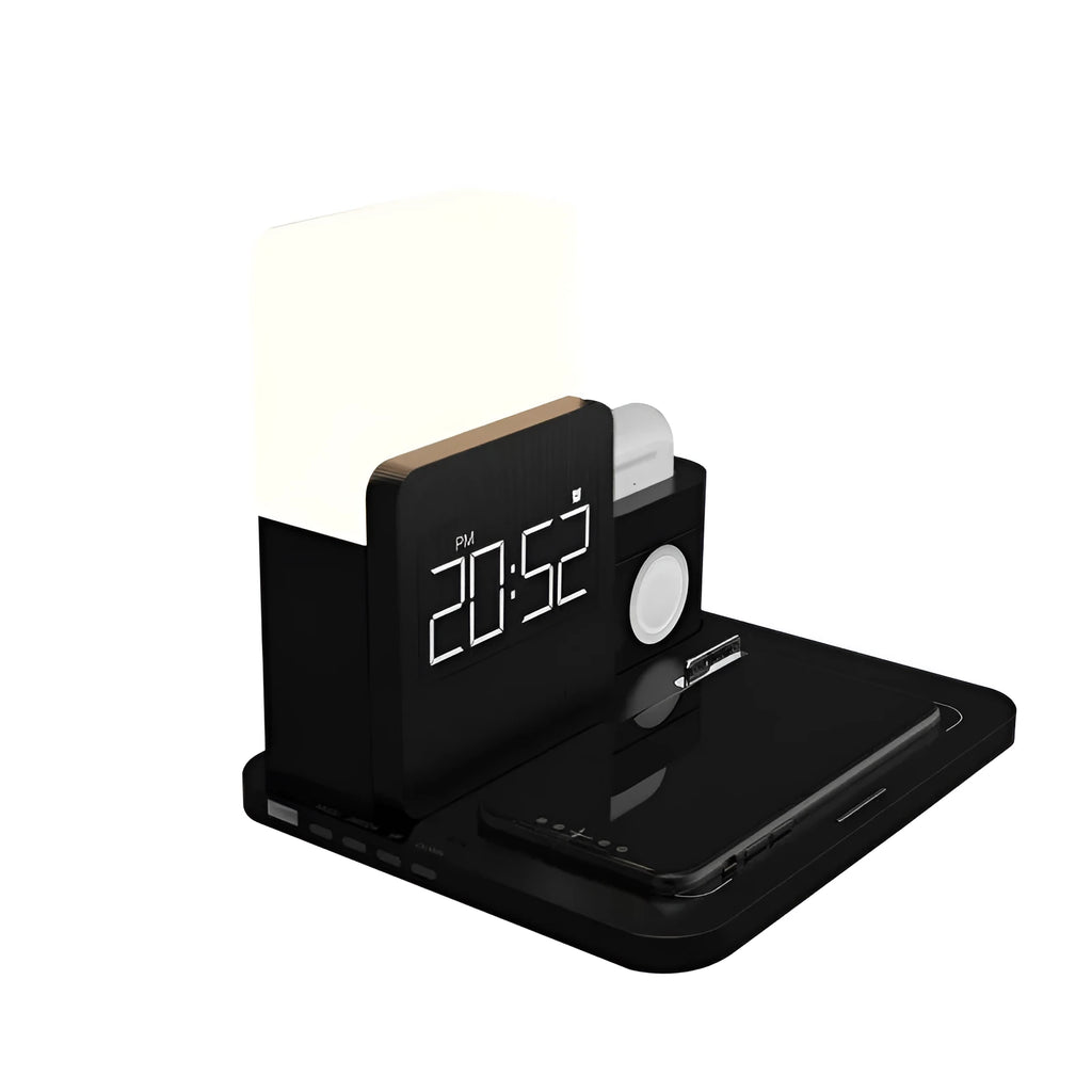 3 in 1 multi-function Qi wireless charging stand in dark green, light green, and black colour options