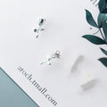 S925 silver rose stud earrings for women in gold or silver colour, Korean style, pair