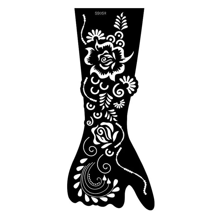 Geometric hollow template tattoo stickers showing intricate paper carving designs for stencilling