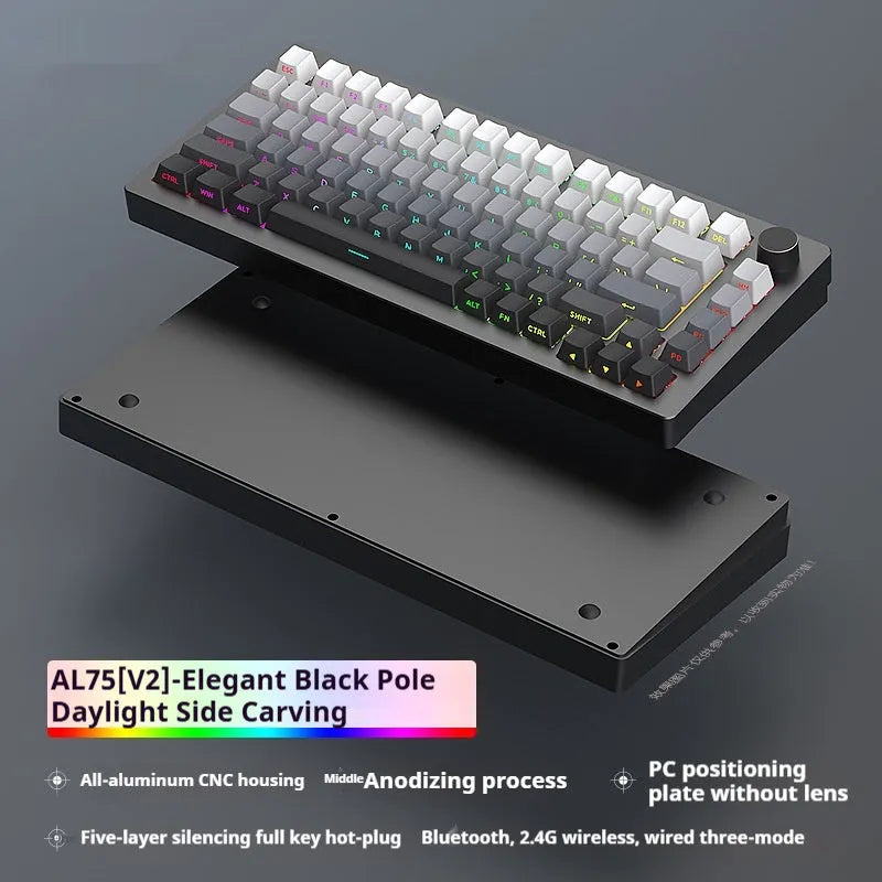 Heiji Snake aluminium mechanical keyboard kit with key puller and switch puller on a desk