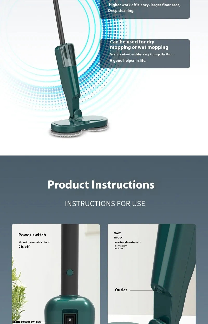 S5 Green cordless wireless sweeping and mopping all-in-one floor cleaning machine
