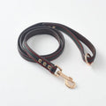 PU dog leash and collar set in black, red, yellow, or coffee, with 120x2cm lead and 48-68cm collar options