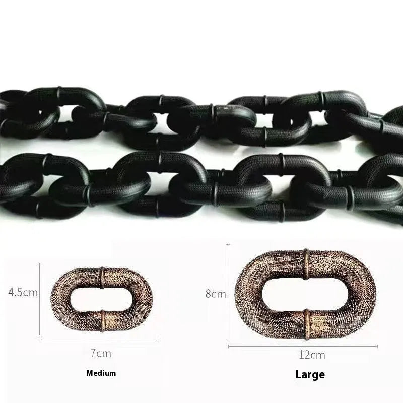 Simulation dog leash prop in bronze antique silver or black colours for video cosplay