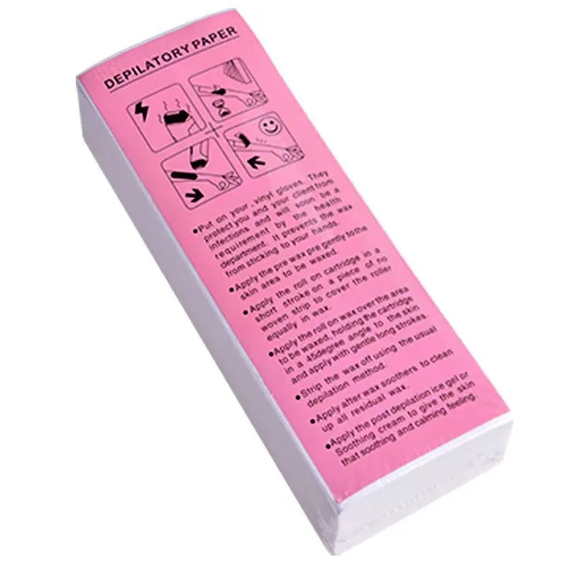 Wool tops non-woven fabric hair removal wax paper in 50 or 100 piece pack