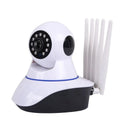 White dome-style wireless security camera with 1MP HD resolution for indoor and outdoor monitoring.