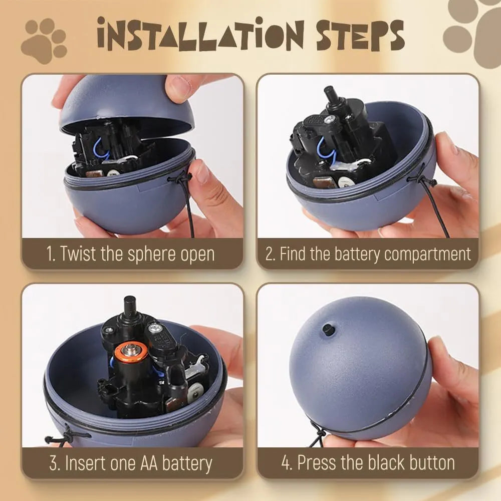 Interactive automatic self-rolling cat ball toy in Blue Orange color, wear-resistant material
