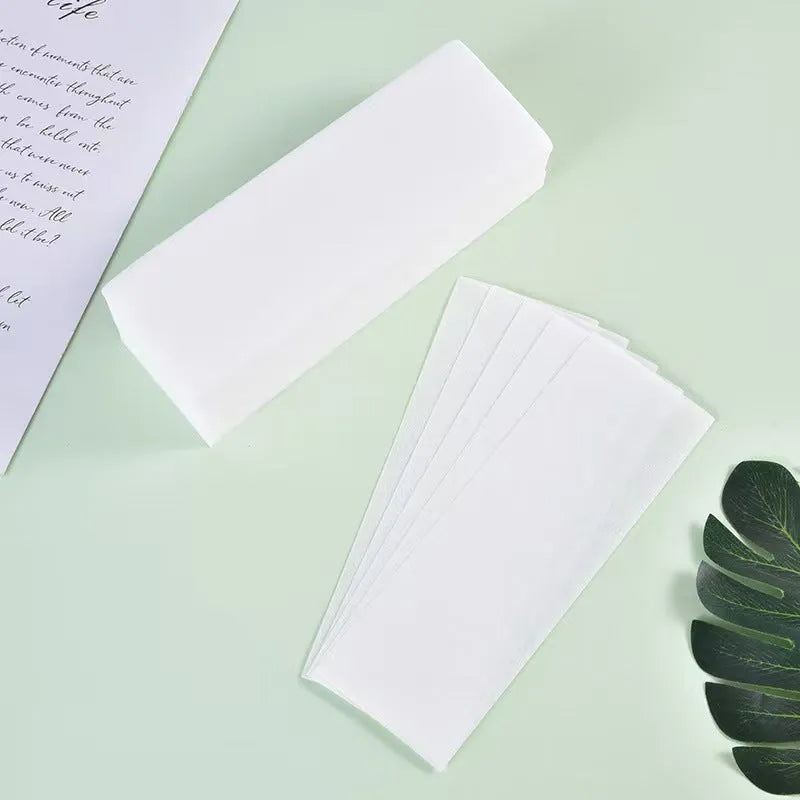 Wool tops non-woven fabric hair removal wax paper in 50 or 100 piece pack