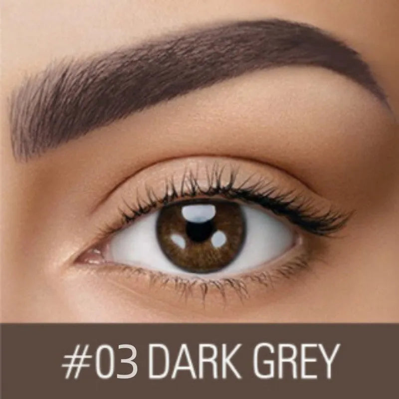 Waterproof quick-dry eyebrow cream in dark grey and golden yellow colour options