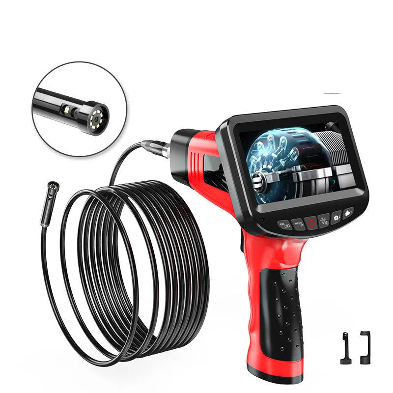 8.5mm dual-lens endoscope inspection camera with memory card and cable options.