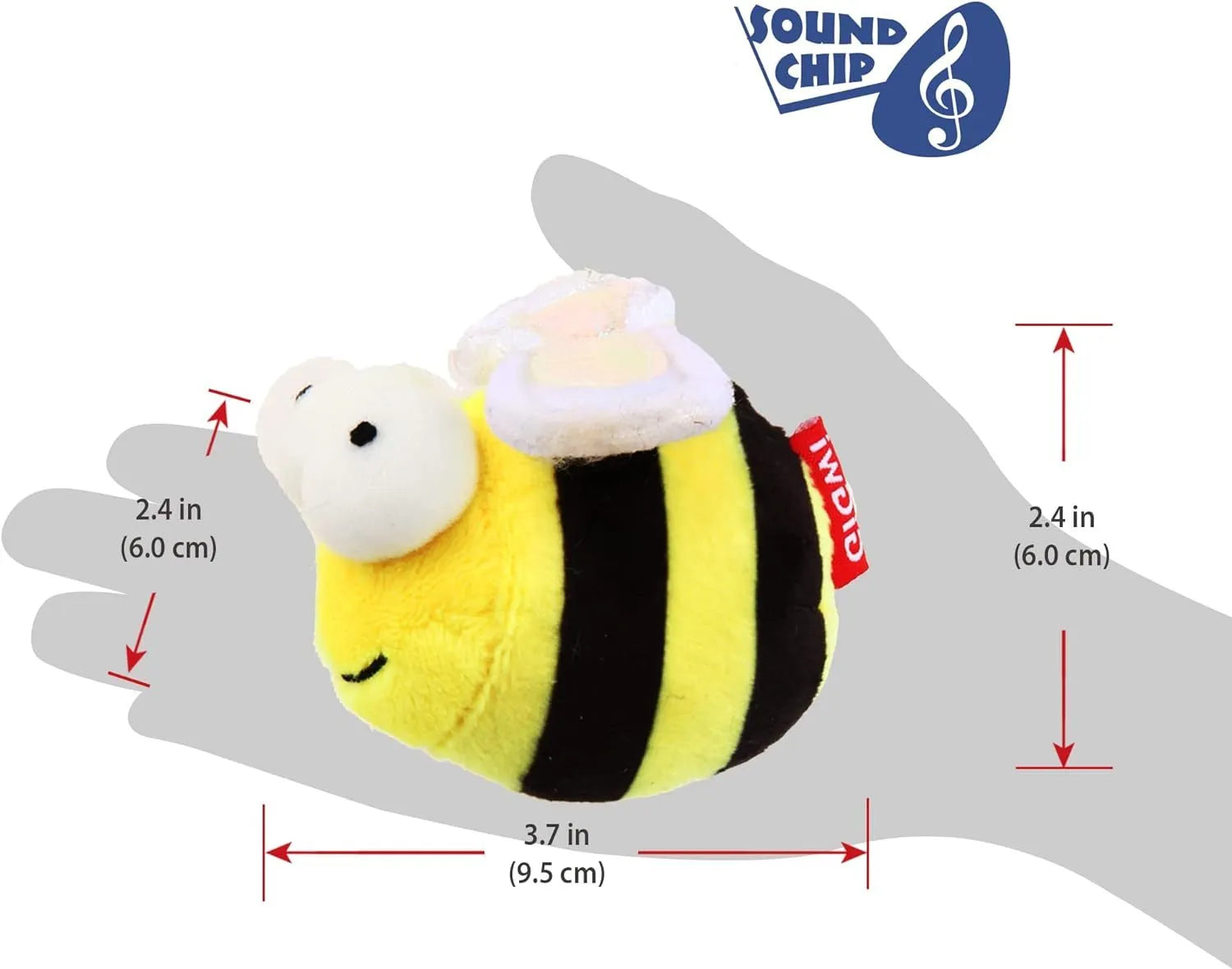 Yellow bee-shaped electronic cat toy with motion-activated squeaking for indoor feline play